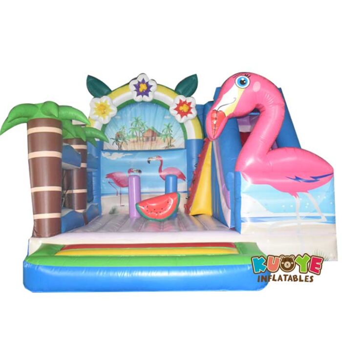 CB277 Flamingo Bouncy Castle with Slide Combo Units for sale