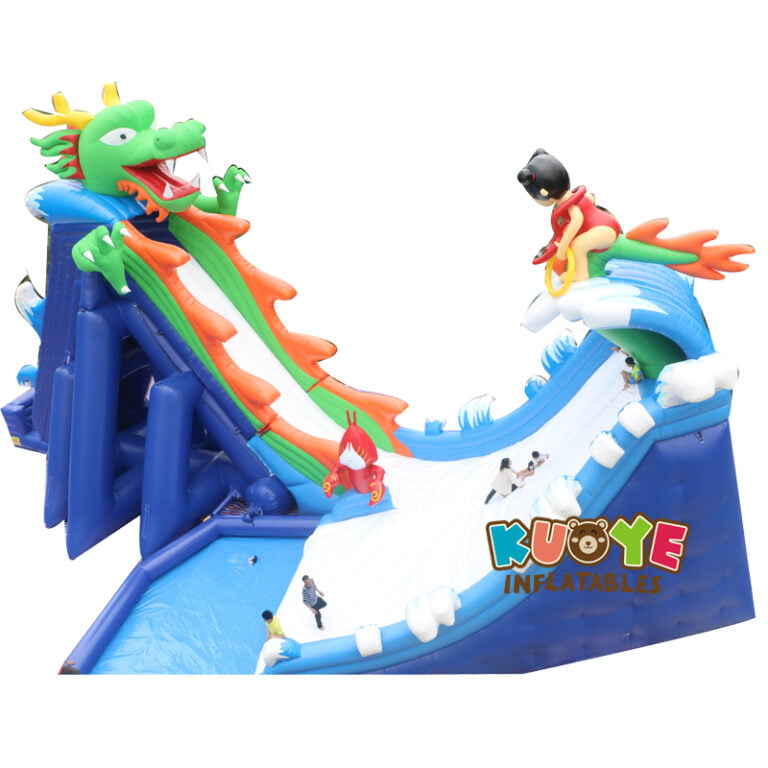 GS001 Dragon Inflatable Hippo Slide with Pool Giant Slides for sale 5