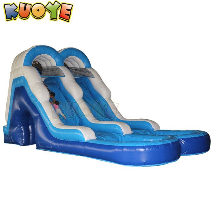 KYSS47 Blue Dual Lane Water Slide with Pool Water Slides for sale