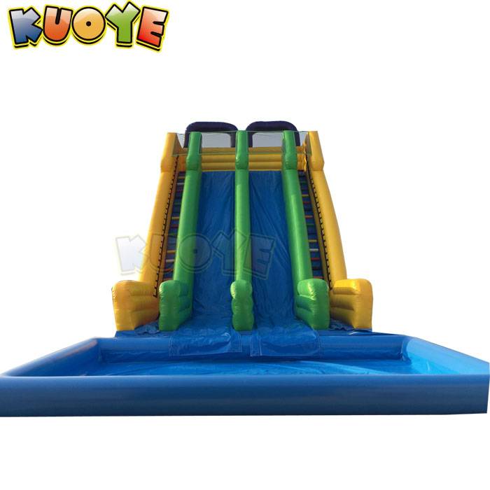KYSS57 Large Dual Lane Water Slide with Pool Water Slides for sale