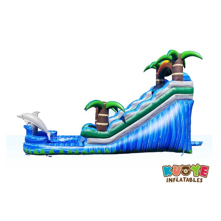 WS008 15ft Dolphin Splash Water Slide with Palm Tree Water Slides for sale 5