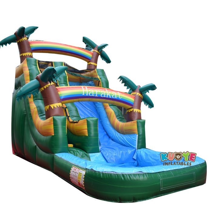 WS053 16FT Tropical Commercial Inflatable Kids Backyard Small Water Slide Water Slides for sale 5