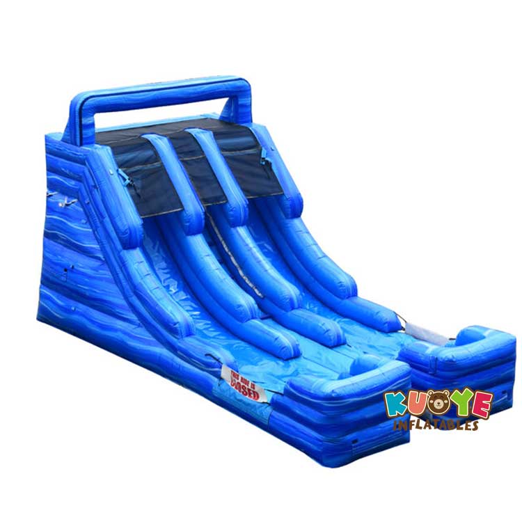 WS059 16ft Blue Marble Double Lane Water Slide Water Slides for sale 5