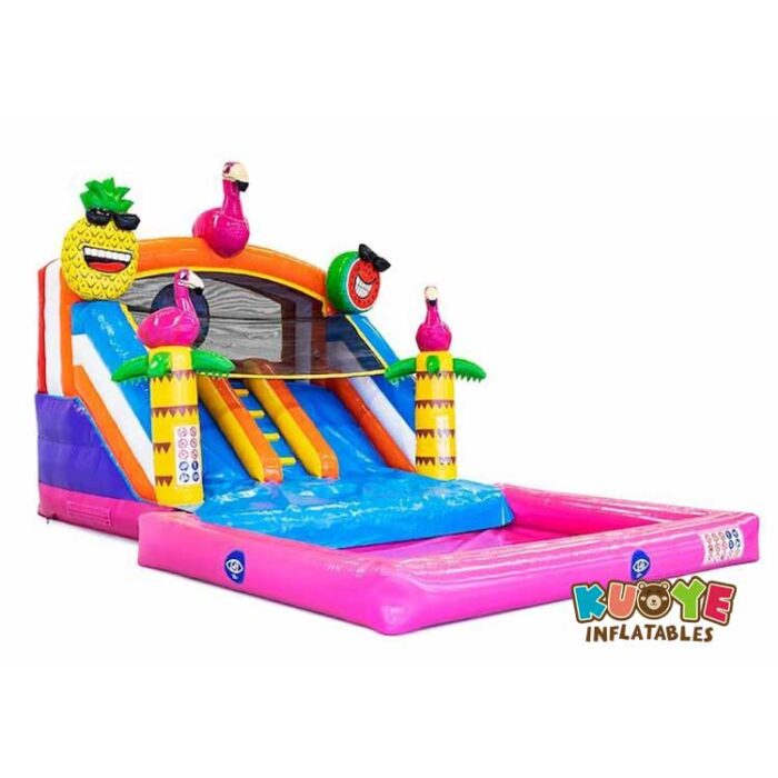 WS064 Splashy slide Flamingo Inflatable Slide Water Slides for sale