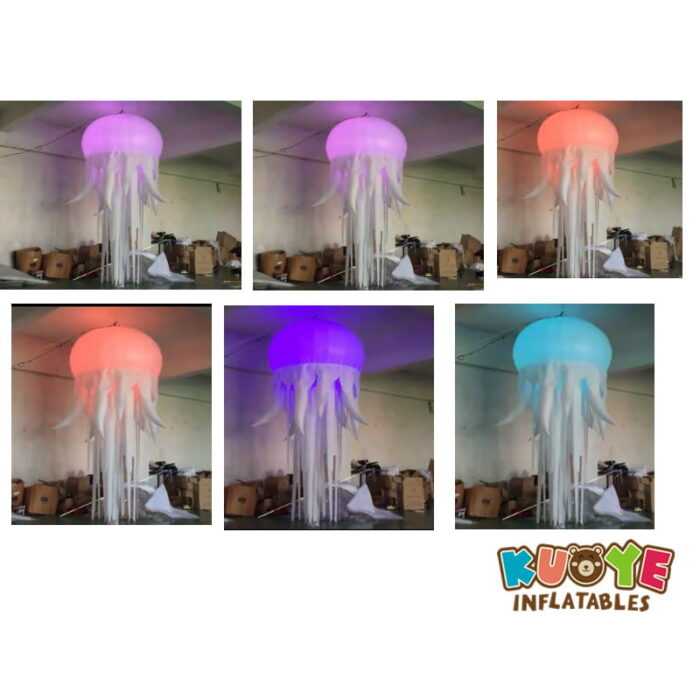 R004 Hanging Lighting Inflatable Jellyfish Balloon with Rgb Light for Night Club and Party Decoration Replicas for sale 2
