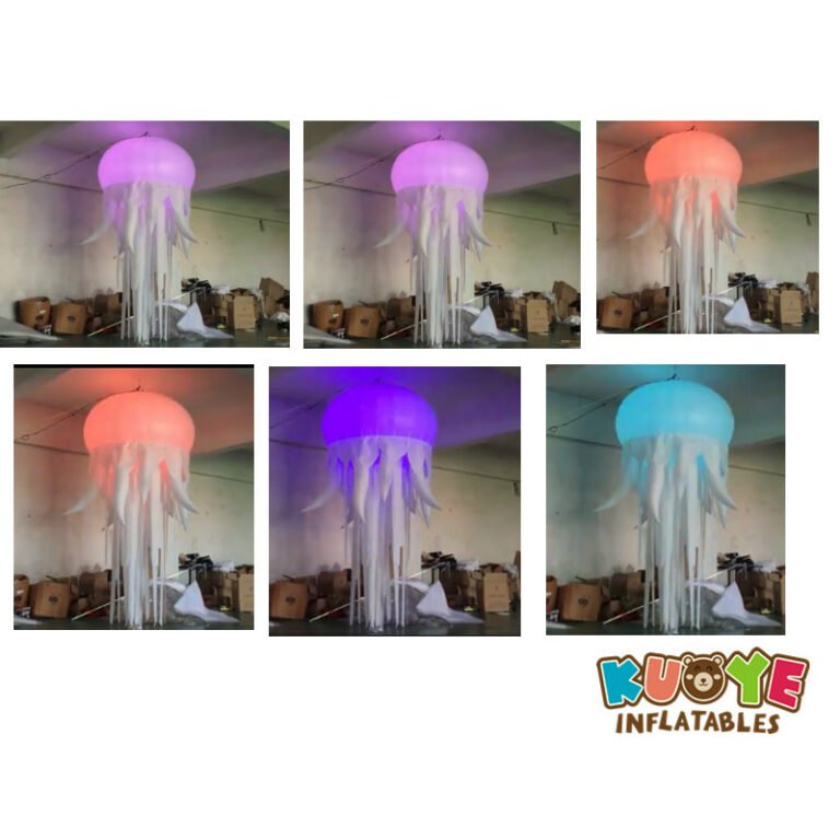 R004 Hanging Lighting Inflatable Jellyfish Balloon With RGB Light For Night Club And Party Decoration Replicas for sale 6