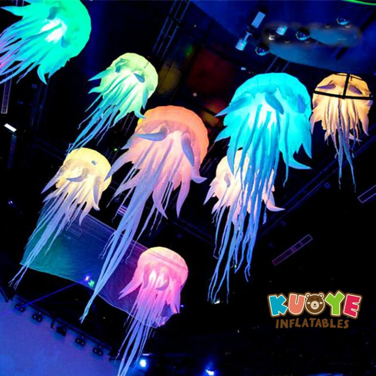 R004 Hanging Lighting Inflatable Jellyfish Balloon With RGB Light For Night Club And Party Decoration Replicas for sale 7