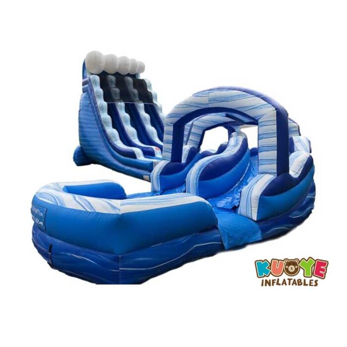 WS071 22ft Double Lane Blue Crush Water Slides for sale