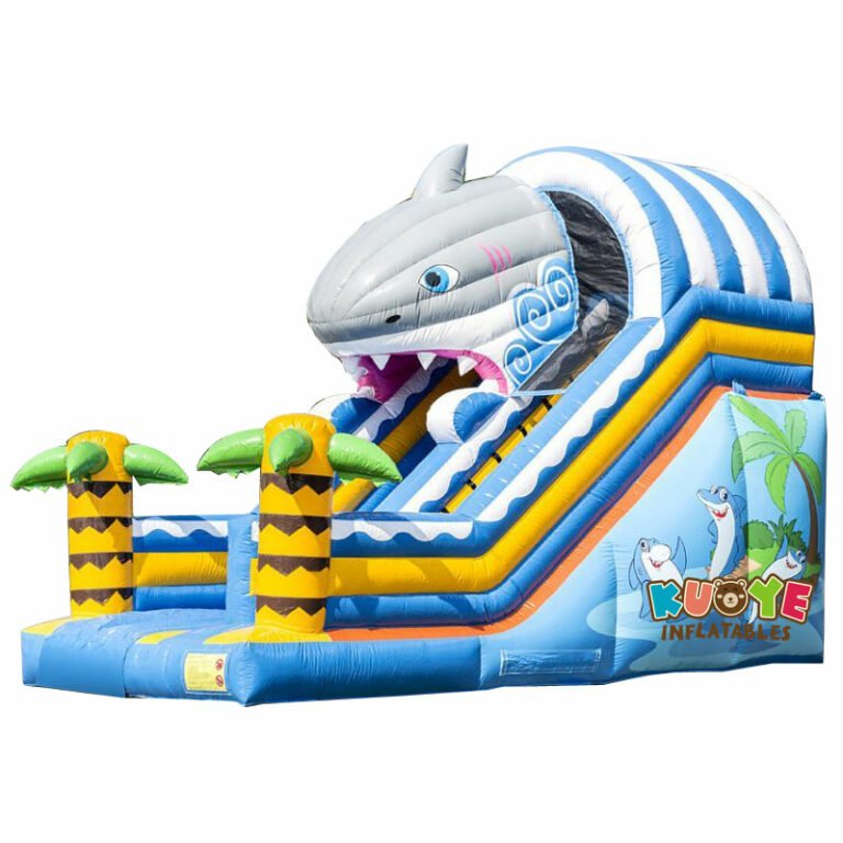 SL016 Inflatable Shark Bouncy Slide Inflatable Slides for sale