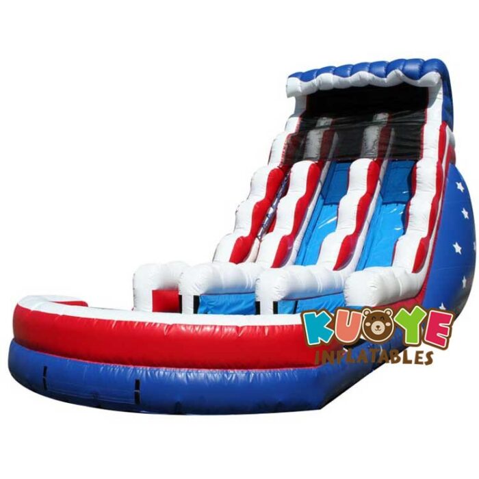 WS017 20ft Stars & Stripes Dual Lane Water Slide Water Slides for sale