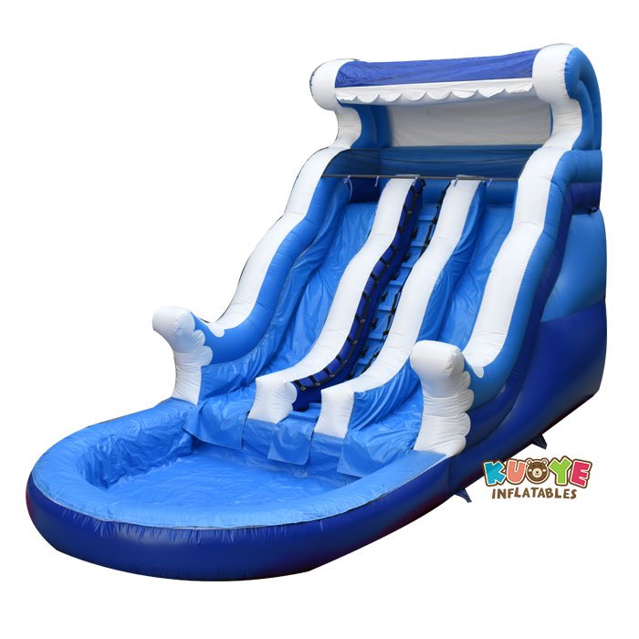 WS036 Inflatable Blue Wave Slide With Dual Lanes Water Slides for sale 5