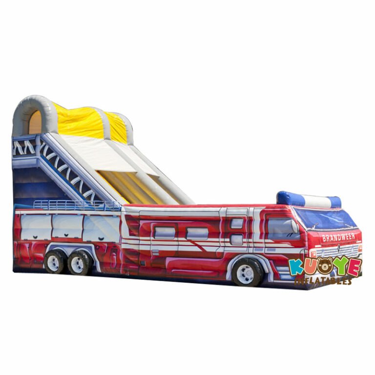 SL022 Inflatable Giant Fire Truck Slide Inflatable Slides for sale
