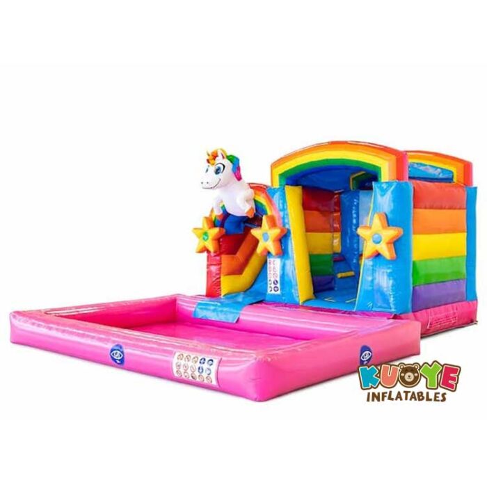 CB096 Mini Splash Bounce Unicorn Bounce House Combo Units for sale