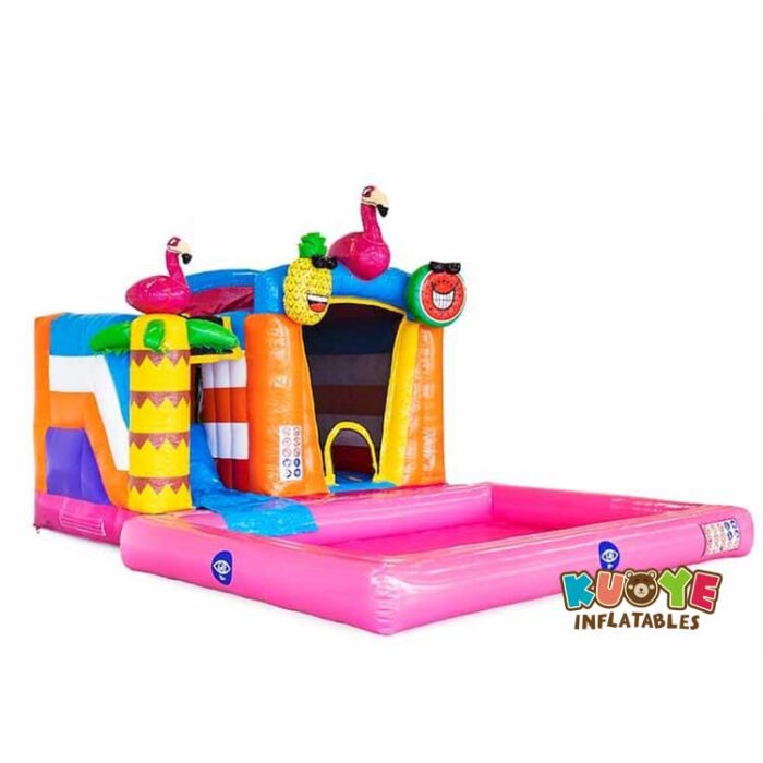 CB099 Mini Splash Bounce Flamingo Bounce House Combo Units for sale