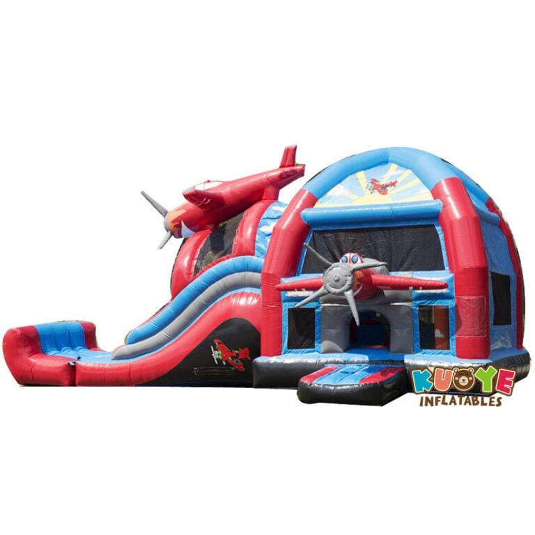 CB010 Large Air plane Bouncy Castle with Slide Combo Units for sale 5
