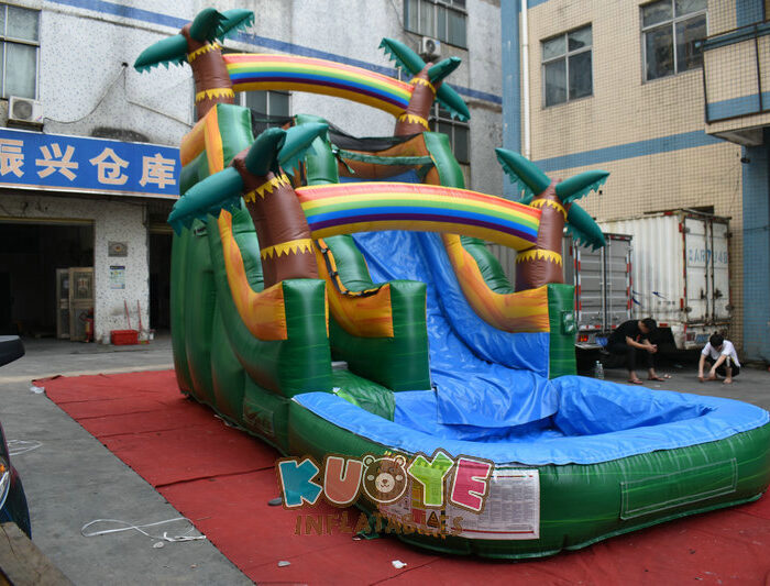 WS053 16ft Tropical Commercial Inflatable Kids Backyard Small Water Slide Water Slides for sale 2