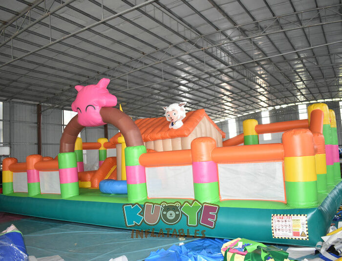 AP018 Animal Goat Theme Inflatable Playground Funcity Playlands for sale 2