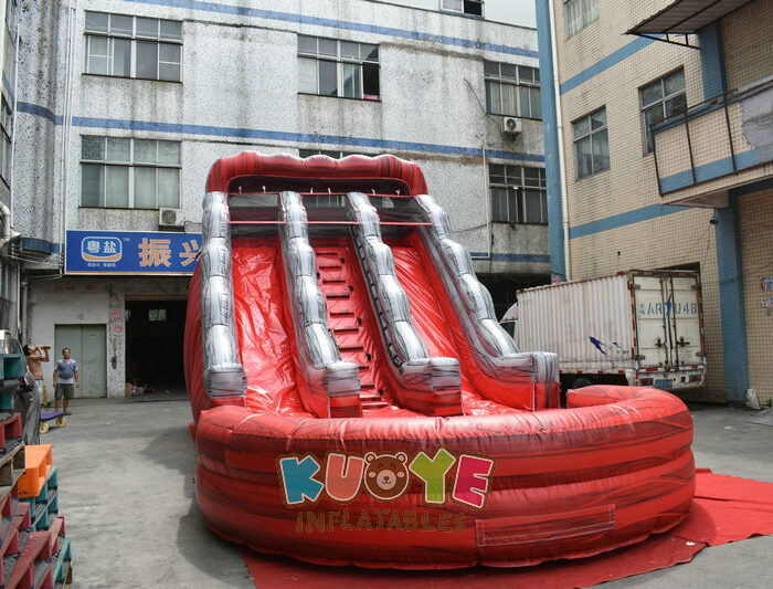 WS1819 18ft Big Dual Lane Lava Splash Red Water Slide Water Slides for sale 2