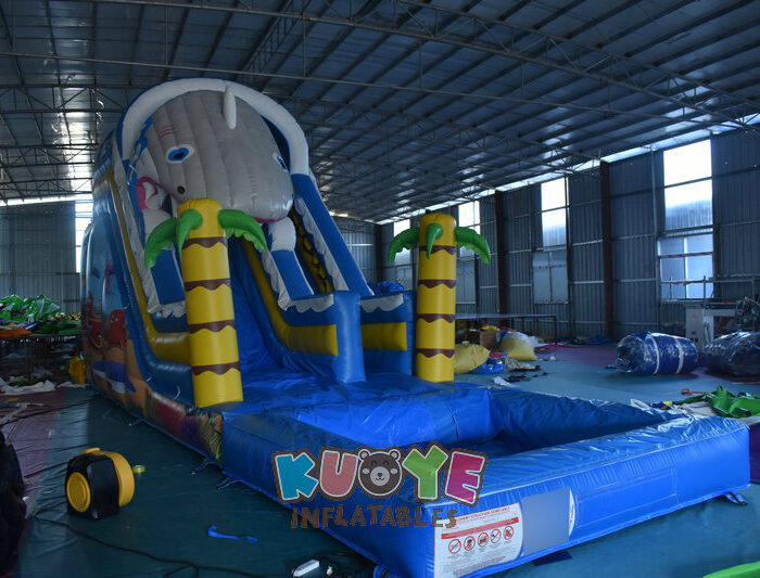 WS051 16ft Slide Shark Inflatable with Detached Pool Water Slides for sale 2