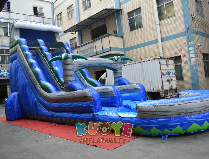 WS1820 20ft Blue Crush Inflatable Water Slide with Pool Water Slides for sale 2