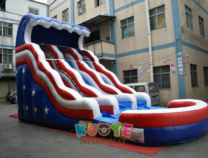 WS017 20ft Stars & Stripes Dual Lane Water Slide Water Slides for sale 2