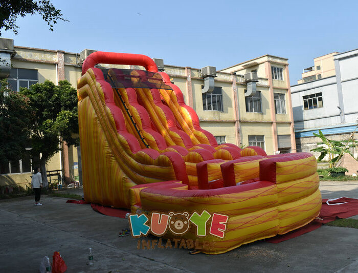 WS037 20ft Volcano Curve Dual Lane Wet Dry Slide Water Slides for sale 2