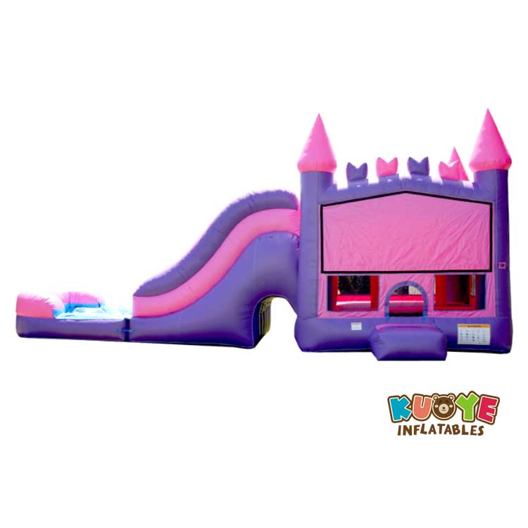 CB045 Princess Purple Wet Dry Combo Bounce House Moonwalk Jumpers Combo Units for sale 3