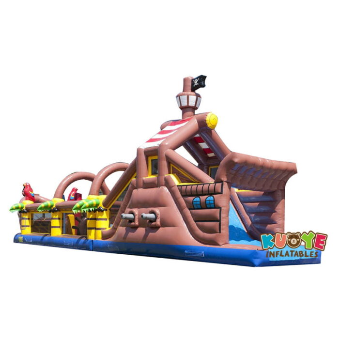 OC1834 17.3m Pirate Obstacle Course Parcours Bateau Pirate Structure Gonflable Obstacle Courses for sale
