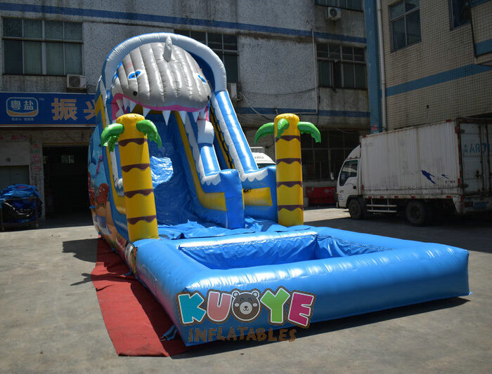 SL016 Inflatable Shark Bouncy Slide Inflatable Slides for sale 2