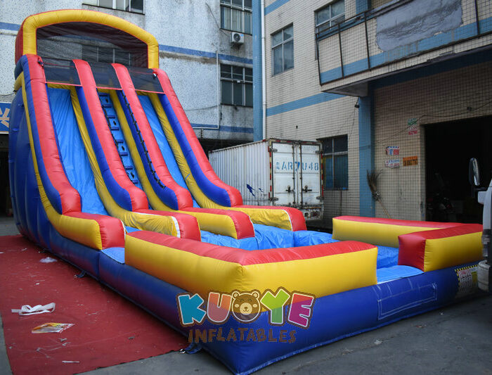 WS012 23ft Double Lanes Inflatable Water Slide with Pool Water Slides for sale 2