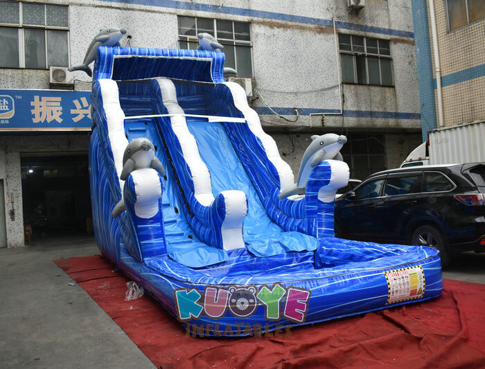 WS1801 18ft Dolphins Kids Water Slide Inflatable Water Slides for sale 2
