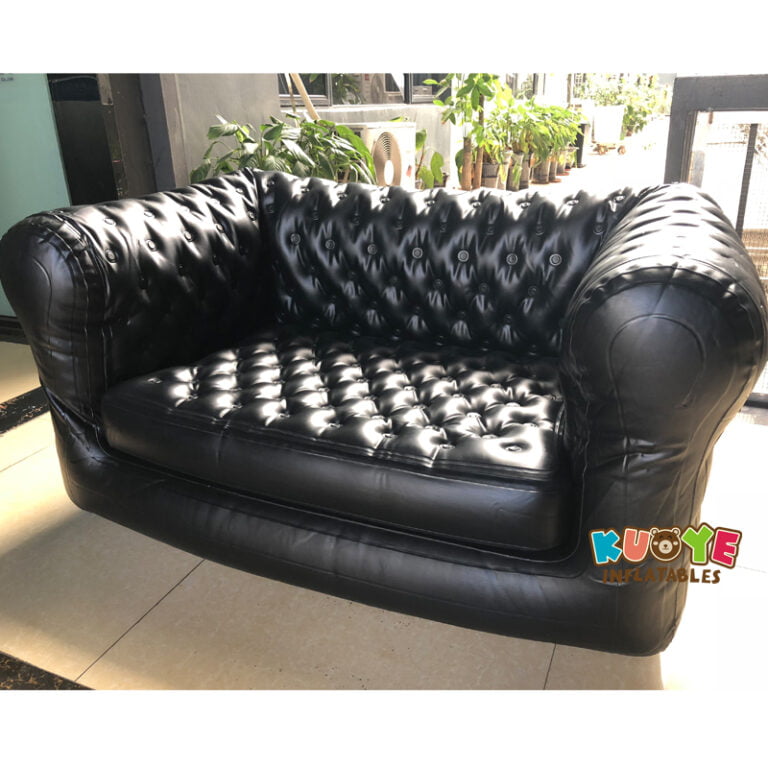CS001 High Quality Luxury Inflatable Chesterfield Sofa 2 Seater Black Inflatable Chairs for sale 4