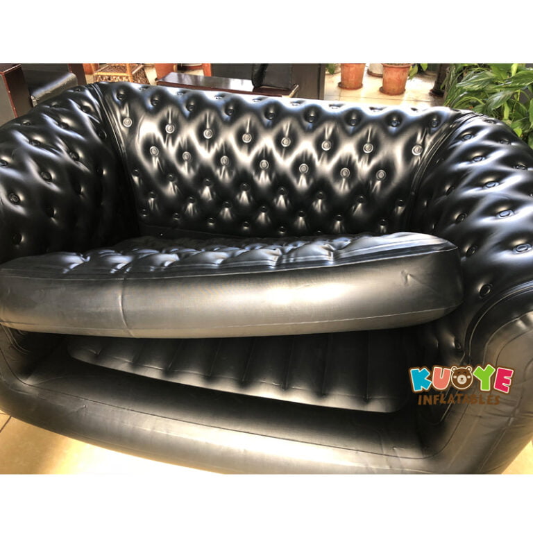CS001 High Quality Luxury Inflatable Chesterfield Sofa 2 Seater Black Inflatable Chairs for sale 6