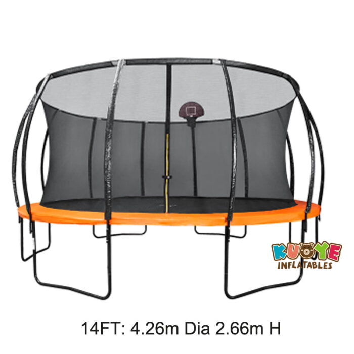 T005 14ft Trampoline Mat with Basketball Hoop Trampolines for sale
