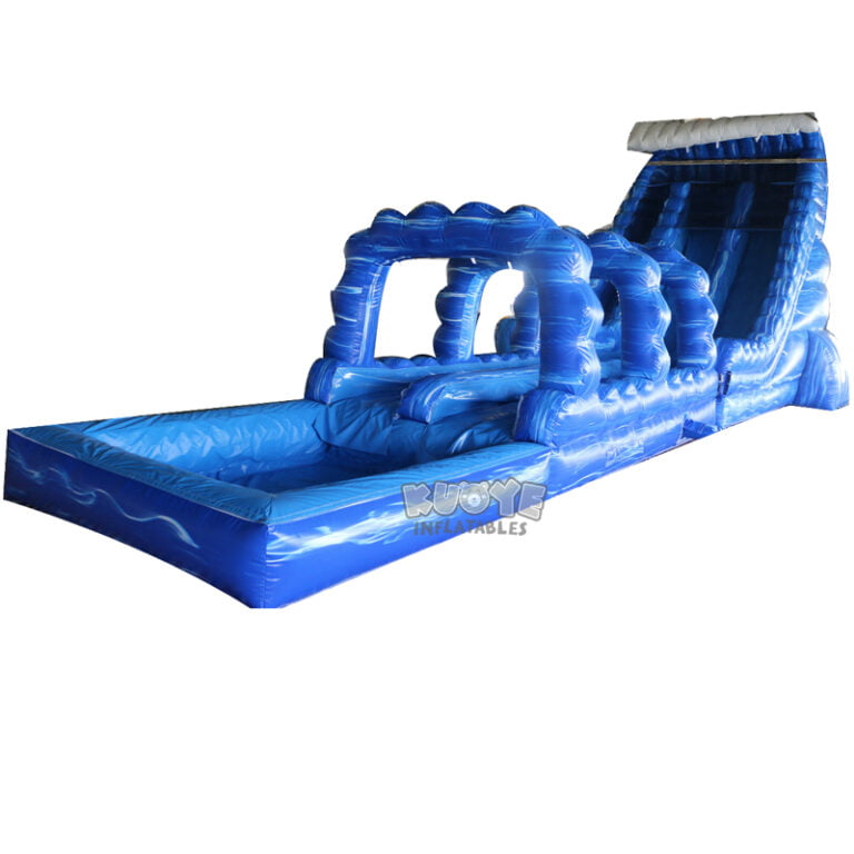 WS002 23ft Blue Marble Wave Double Lane Water Slide Water Slides for sale