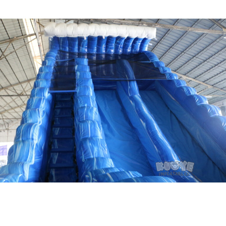 WS002 23ft Blue Marble Wave Double Lane Water Slide Water Slides for sale 9