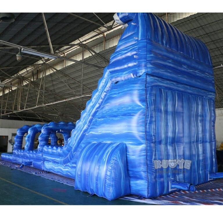 WS002 23ft Blue Marble Wave Double Lane Water Slide Water Slides for sale 8