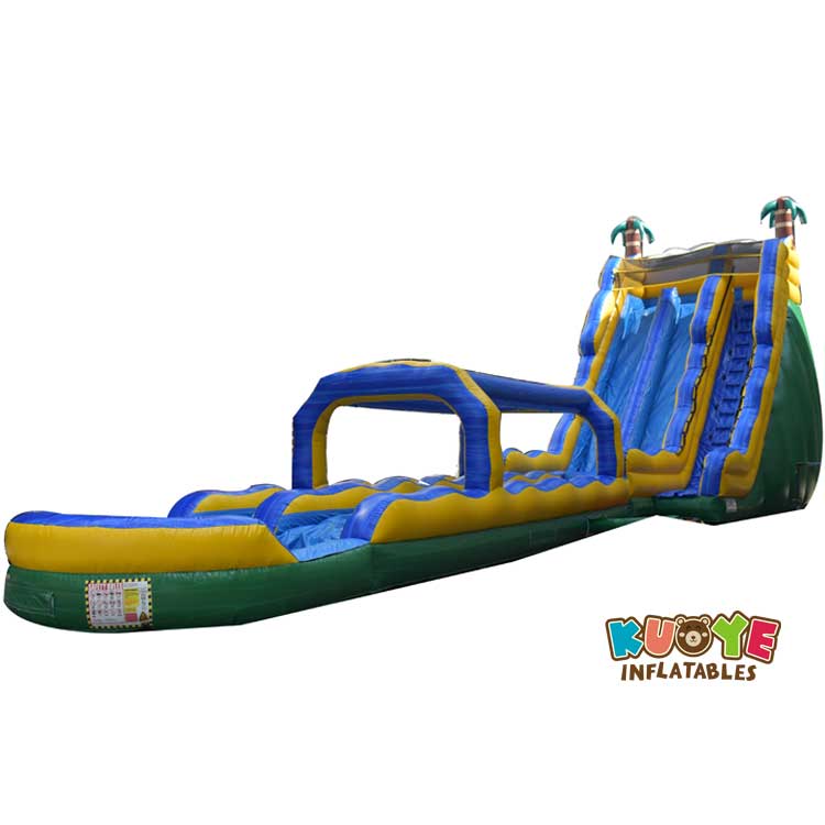 WS049 24FT Tropical Wave Dual Lane with Slip and Slide Water Slides for sale