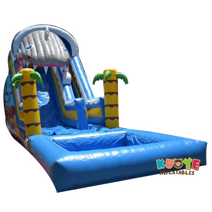WS051 16FT Slide Shark Inflatable with Detached Pool Water Slides for sale