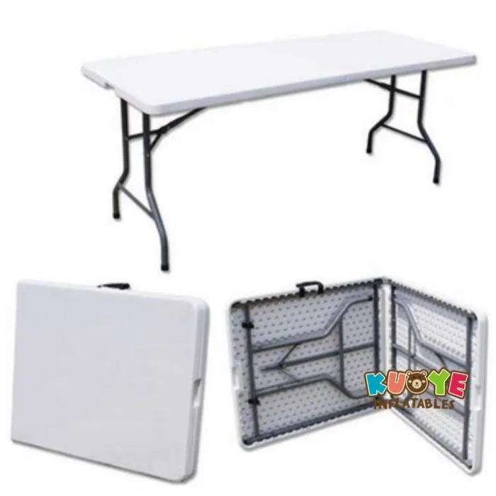 C004 5FT Portable White Outdoor Plastic Folding Tables