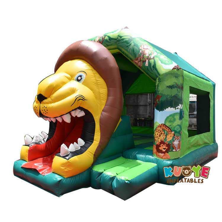 CB183 Lion Bouncy Castle with Slide Combo Units for sale