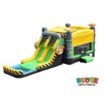 CB129 Caution Double Lane Bounce House Combo Wet/Dry