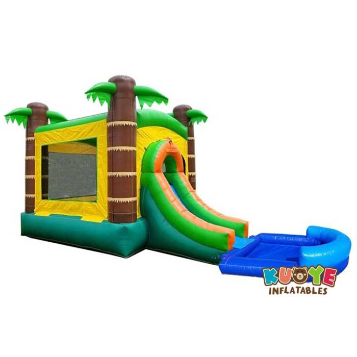 CB150 Tropical Bounce House Slide Combo with Wet Pool Combo Units for sale