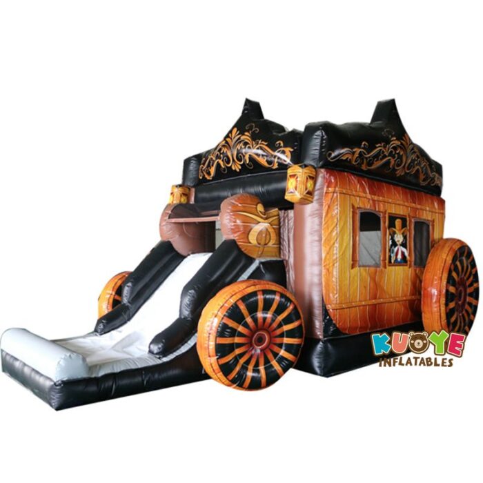 CB141 Plain Western Carriage Cowboy Bouncing Castle Combo Units for sale
