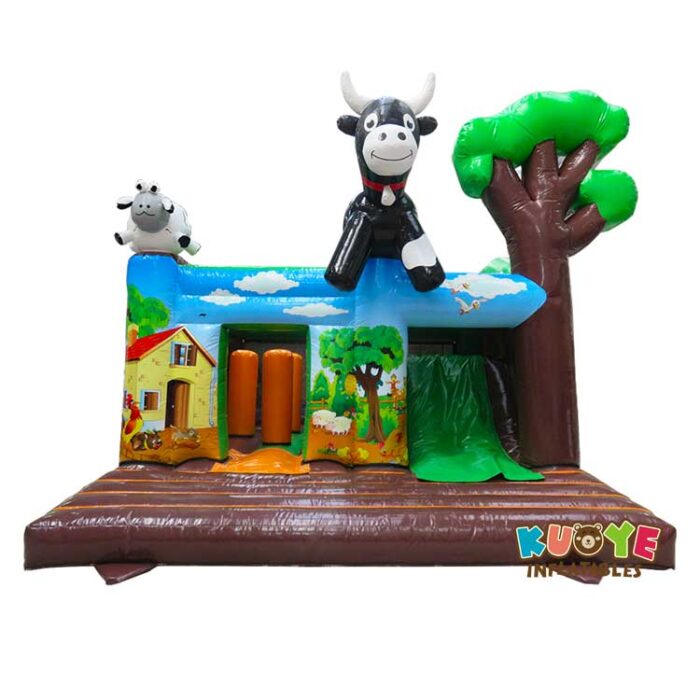 CB177 Farm Animal Bouncy Castle with Slide Combo Units for sale
