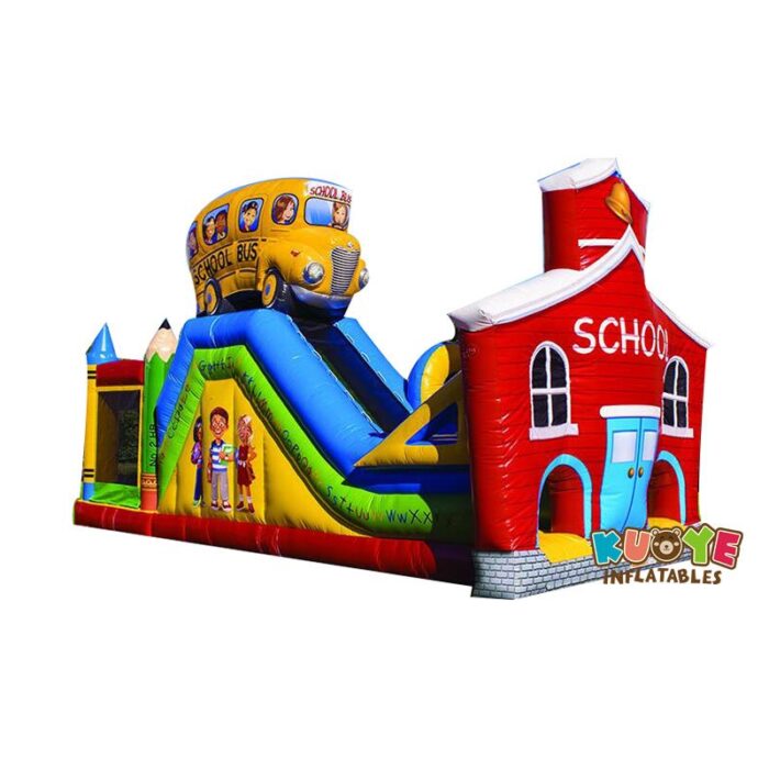 OC1825 School Bus Obstacle Inflatable Obstacle Courses for sale