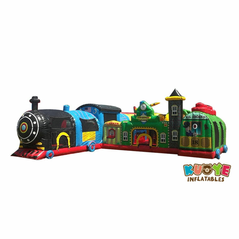 OC1839 Toddler Train Station Bouncy Obstacle Course Inflatable Obstacle Courses for sale