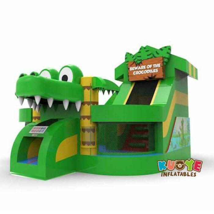 AP014 Inflatable Crocodile Castle Funland with Slide Playlands for sale