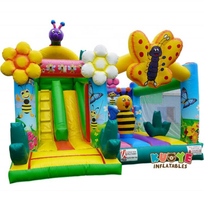 CB193 Bees and Flowers Inflatable Moonwalk with Slide Combo Units for sale 5