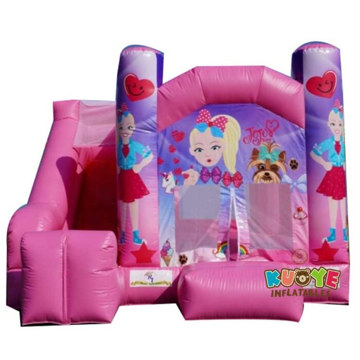 CB197 Pink Jojo Siva Inflatable Bouncer with Slide Combo Units for sale